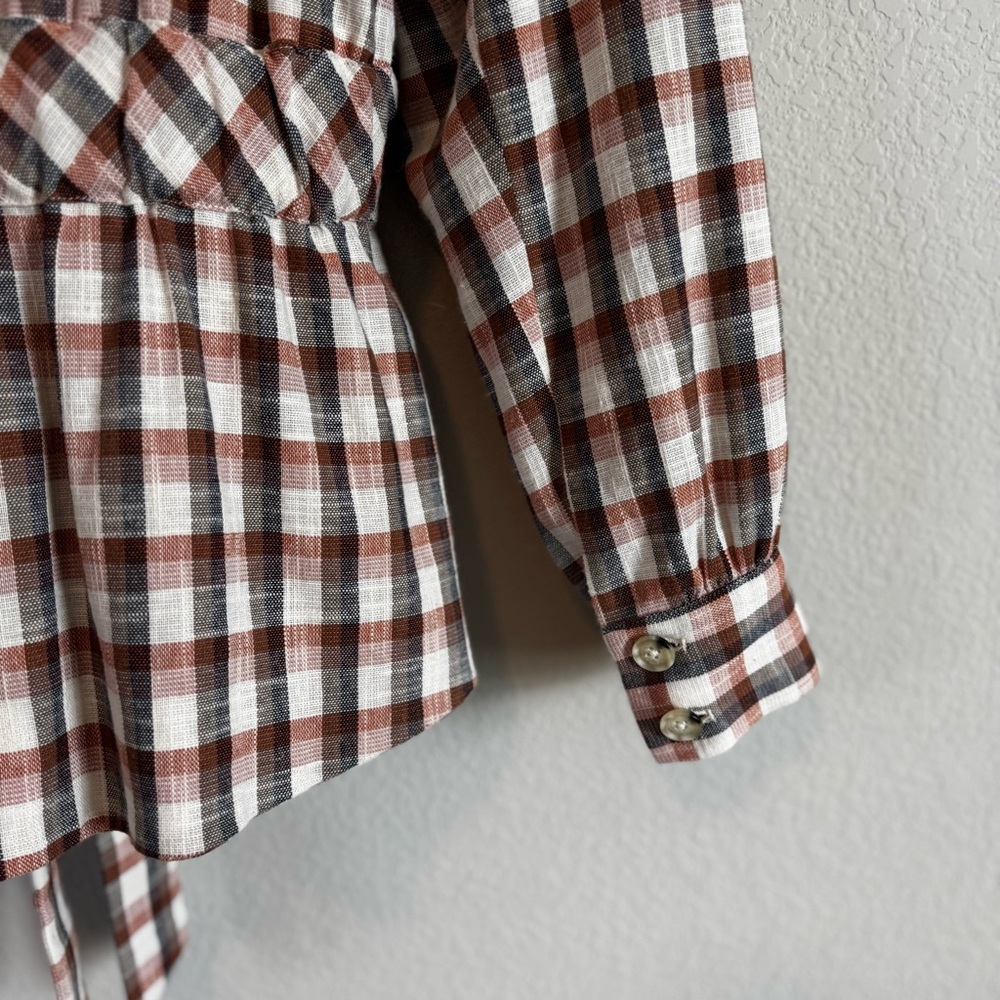 Veronica Beard Lin Plaid Belted Peplum Blazer Jacket Size Small - Picture 9 of 12